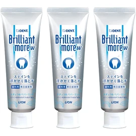 Brilliant More Whitening Double Natural Peppermint 3.2 oz (90 g) 3 Bottles [Brilliant more w] Dental Exclusive Whitening