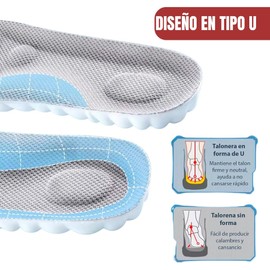 Plantilla Ortopedica Masajeadora Deportiva Almohadilla Gel Descanso Apoyo Modelo 4D 2 Pares (24-25cm)