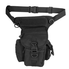 Drop Leg Bag for Men Motorcycle Riding Fanny Pack Outdoor Travel Fishing Hiking Cycling Hip Bags Thigh Bag Leg Pouch Black