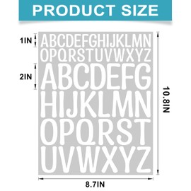 624Pcs 1-2 Inch Alphabet Stickers, 12 Sheets Vinyl Waterproof Letter Stickers, Self-Adhesive Large Stick On Letters for Class, Office, Arts, Crafts, Poster Board, Mailboxes, Handbook (White)