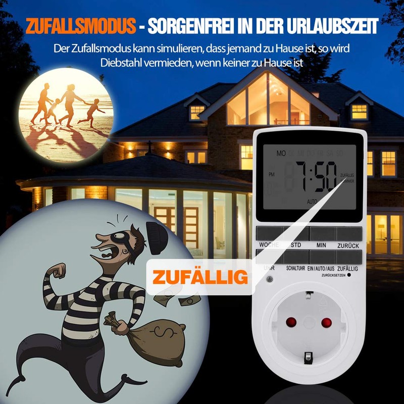 Custom-Made German Version Digital Timer Switch - 4 Pieces Digital