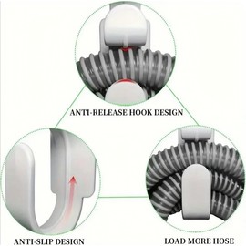 TOCHMAKID CPAP Hose Hanger with Anti-Unhook Feature – Secure Tubing Holder for CPAP Mask – Universal Fit, Compact & Durable Design, Easy Installation for Better Sleep