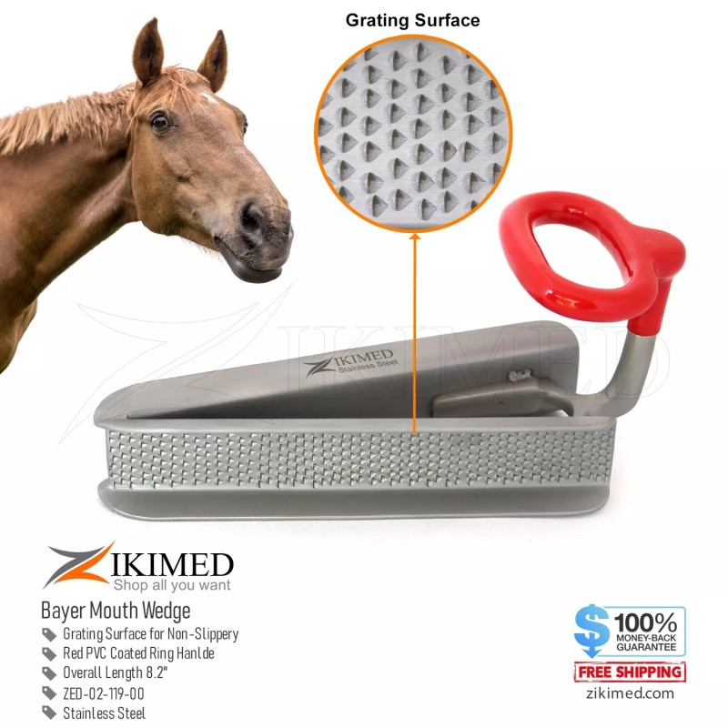 Zikimed Equine Dental Bayer Horse Wedge Gag or Speculum Stainless