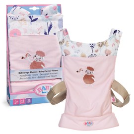 BABY born Marsupio – Porta bambola per bambini con 2 posizioni & cintura regolabile – Marsupio rosa con dettagli floreali – Accessorio per bambole da 36 cm & 43 cm