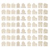 Toyvian 100pcs Wood Craft Shapes House Shaped Unfinished Wood Embellishment