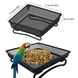 Bird Feeder, Bird Feeder for Birds, Metal Feeding Station, Bird Feeder Bowl, Metal, for Wild Birds in the Garden, Balcony, Sparrows, Robins, Height 17.5 cm, Metal, Black