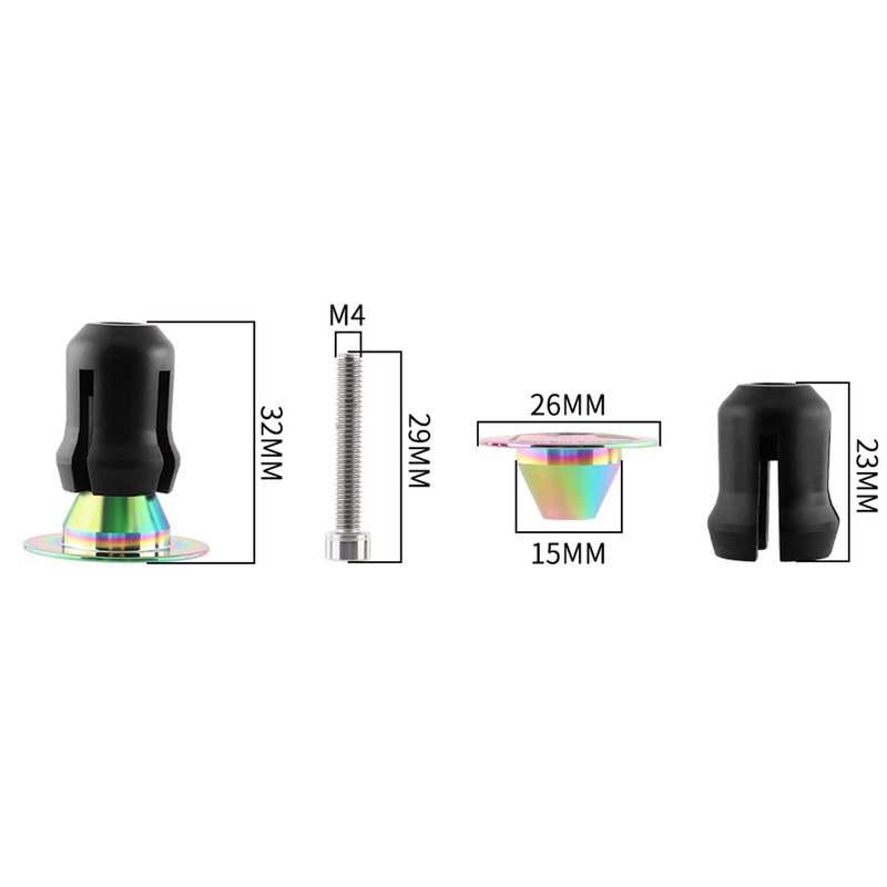 MUQZI Handlebar End Plugs - Expanding, Aluminum and Adjustable Handlebar