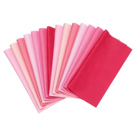 PATIKIL Cotton Fabric Bundles, 14 Pieces 10 x 10 Inch Fat Quarter Plain Fabric Squares for Sewing Patchwork Quilts DIY Crafts, Pink