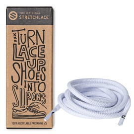 THE ORIGINAL STRETCHLACE | Elastic Shoe Laces | Round Stretch Shoelaces | White, 45" Inches (114 cm)