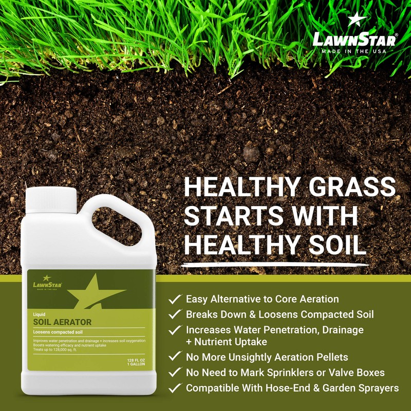 Liquid Lawn Aerator (1 Gallon) - Loosens & Conditions Compacted