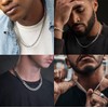 HSWYFCJY Men Chains Necklace 6MM Cuban Chain Mens Silver Curb