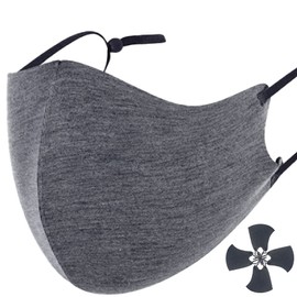 Kumamoto Kobo, Large Mask, Large Mask, Size 2L, Won't Hurt Your Ears, Warm Mask, Solid Color, Thick Fabric, Stylish Mask, Easy to Breathe, Non-Stuffy, Washable, Won't Hurt Your Ears, Adjustable Ears, 4 Pieces, 2 High Performance Filters Included (Big-Navy F)