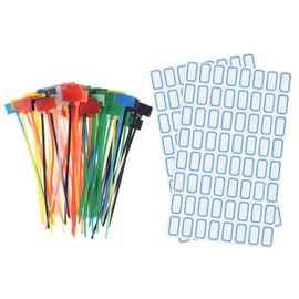 sourcing map 70pcs Nylon Cable Ties Tags Label Marker Self-Locking for Marking Organizing 7 Colors