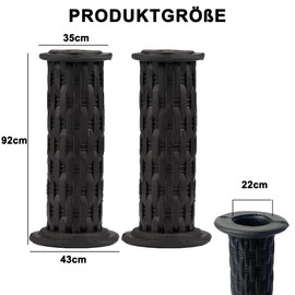 QUNXON Bicycle Grips Children, 2 Pairs Handlebar Grips Bicycle Protect Children, Rubber Bicycle Grips 22 mm for Children's Bicycle, Children's Tricycle, Children's Scooter, Children's Beam Bike (Black