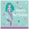 Birthday Mermaid Napkins - 6 1/2" x 6 1/2" |