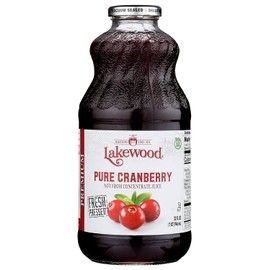 Lakewood PURE Cranberry Juice, 32-Ounce Bottles (Pack of 6)