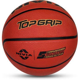 Nivia Top Grip Basketball | Color: Brown | Size: 5 | Rubberized Moulded | for Adults | Panels 8 | Machine Stitched | Suitable for Hard Surface, Wooden Flooring, Indoor Synthetic Surface