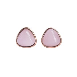 LuckyLy Aretes Mujer con Cuarzo Rosa Natural, Estructura de Acero Inoxidable con Baño de Oro Rosa 18k – Regalos Mujer Navidad Originales y Regalos para Mamá, Modelo Aline