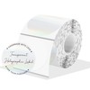 2" Round Transparent Thermal Label Stickers, Holographic Clear Self-Adhesive Direct