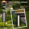 Solar-Powered Rattan Floor Lamp Warm White LED Outdoor Garden Auto