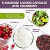D-Mannose 1000mg Capsules with Cranberry Juice Powder, Hibiscus, and Dandelion