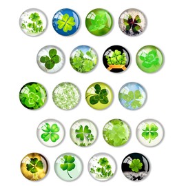 Four-Leaf Clover Colourful Glass Stones, Pack of 100 Lucky Clover Glass Stones, Mixed Colour Colourful Stones, Lucky Stone Glass Stones Decoration for DIY Crafts, Jewellery Making, Home Decoration