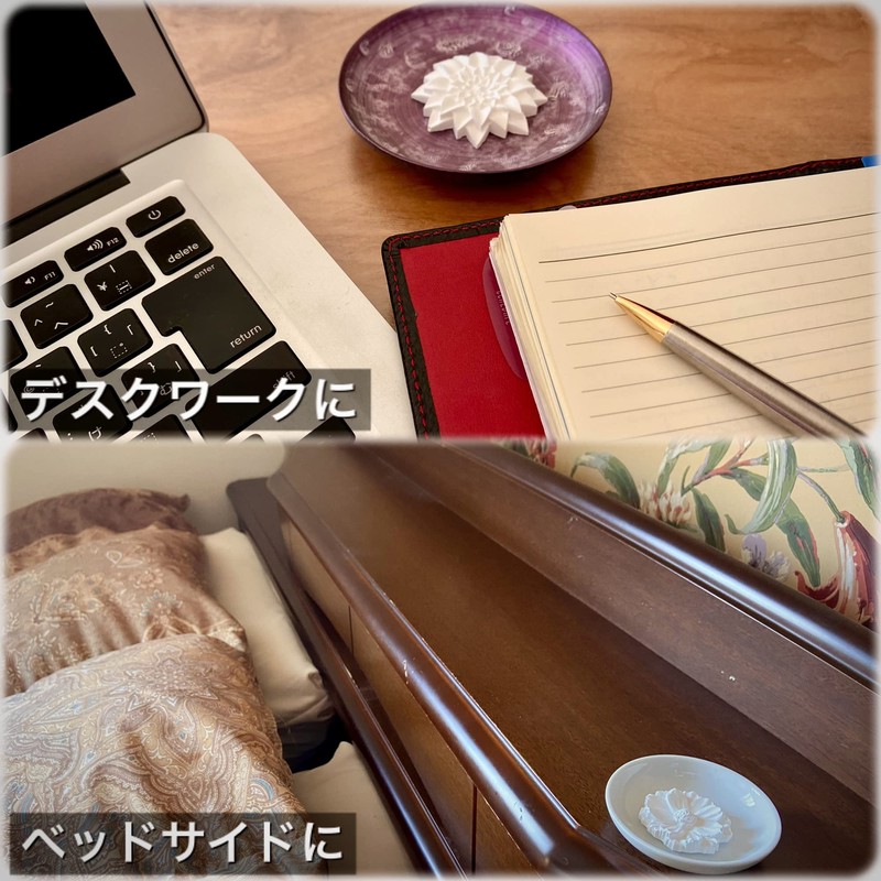 espressivo Aroma Stone Dahlia White Made in Japan Handmade 5.2cm