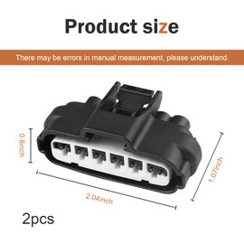 Polcatay 2 PCS Throttle Position Sensor Connector, 6 Pin TPS Waterproof Heat Resistant Pigtail Harness Adapter, Plug and Play Standard Repair Replacement, Compatiable with 90980-11858 (Black)