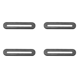 4Pcs Black Slotted Brace,Flat Straight Brace Brackets,Adjustable Corner Code,Stainless Steel Flat Slotted Brace Brackets-Single Slot 19*90mm