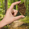 Genuine Wood Laser Engraved Sticker, Owl, Wooden Craft Sticker, Etched