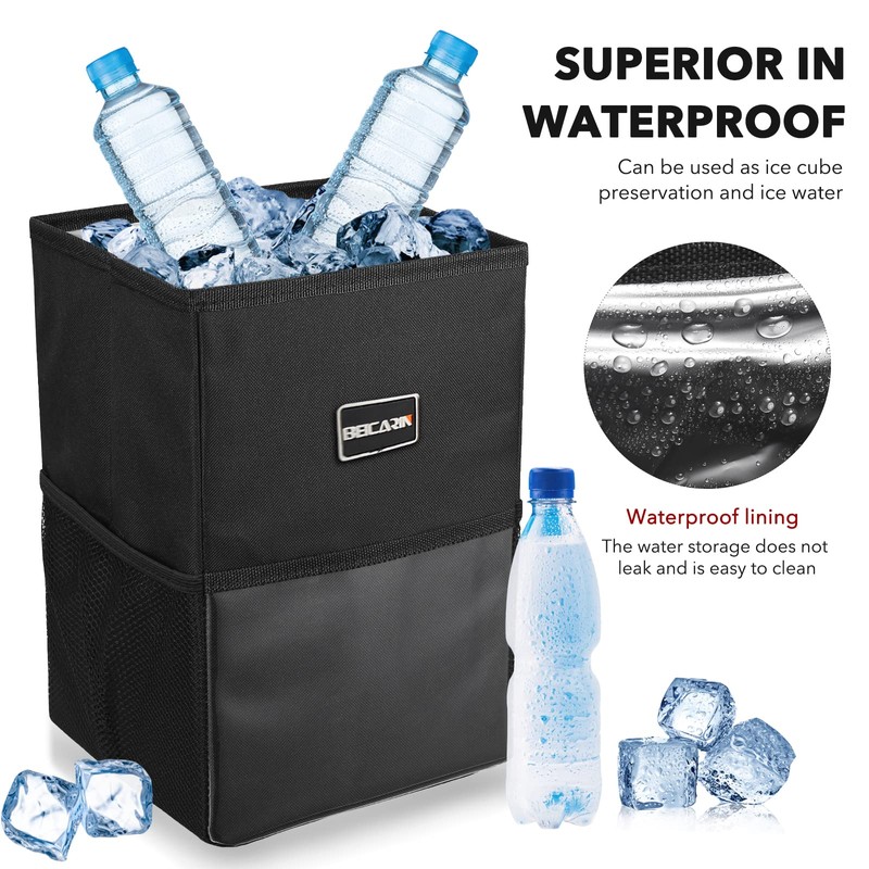 Car Trash Can with Lid - Trash Bag Hanging with