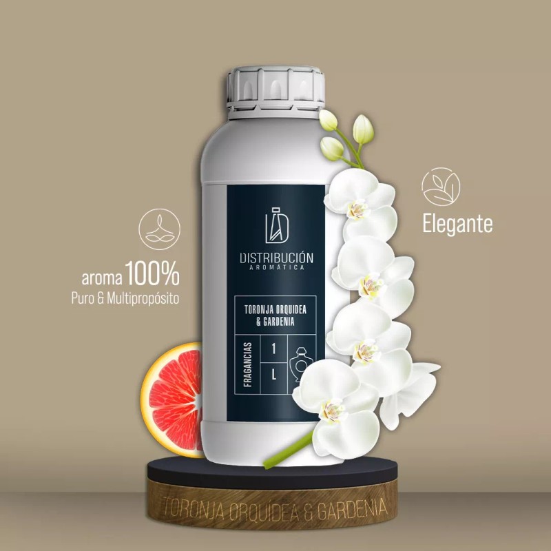Distribución Aromática Esencia Toronja Orquídea & Gardenia Dif Aplicaciones 500ml