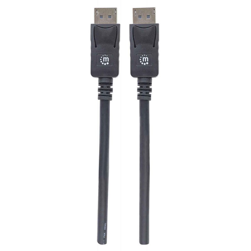 Manhattan 307116 - DisplayPort cables (DisplayPort, DisplayPort, Male/Male, Nickel, Black)
