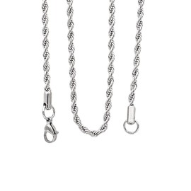 JSEA 3 4mm Stainless Steel Chain Silver Tone Twist Rope Necklace Chain 20 24 28 inch, Metal, No Gemstone