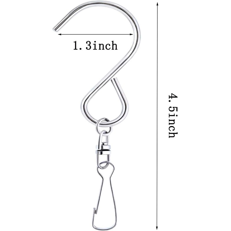 MFDSJ 24 Pcs Swivel Clip Hanging Hooks, Stainless Steel 360