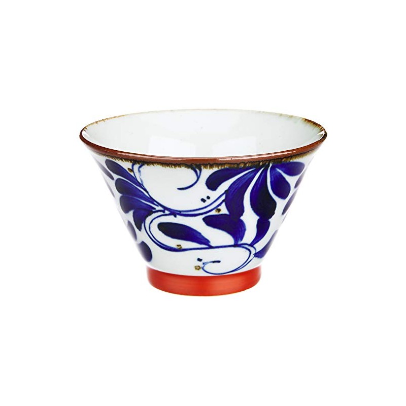 Saikai Pottery Hasami Ware wave.H karakusa 568 Bowl (Red) 14258