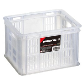 Tenma Durable Plastic Container Box with Handle, Made in Japan, No Assembly Required, Size S, Basket, Stationery, Transparent, W:9.9 in, D:8.0 in, H:6.1 in (25.2 x 20.2 x 15.6 cm)
