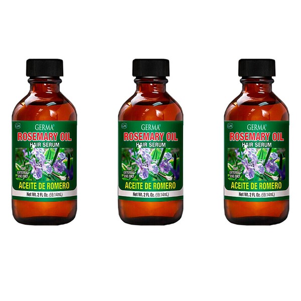 Germa Rosemary Oil. Hair Serum, Moisturizer and Anti-Aging Oil. 2 Oz. Pack of 3