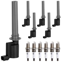 Ignition Coil Pack & Spark Plugs Compatible with 3.0L V6 2001-2008 Ford Escape, Mazda Tribute, 05-07 Ford 500 Freestyles, 01-04 Ford Taurus, 05-07 Mercury Mariner Montego, Mercury Sable, FD502