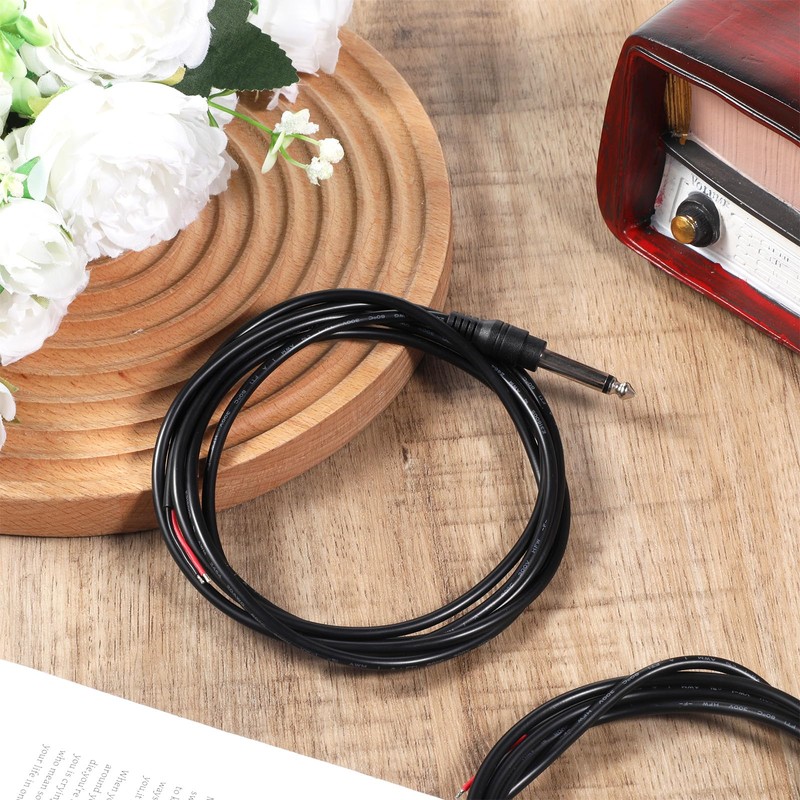 Zelphvt 2 Pack 6.35mm Male Plug to Bare Wire Open