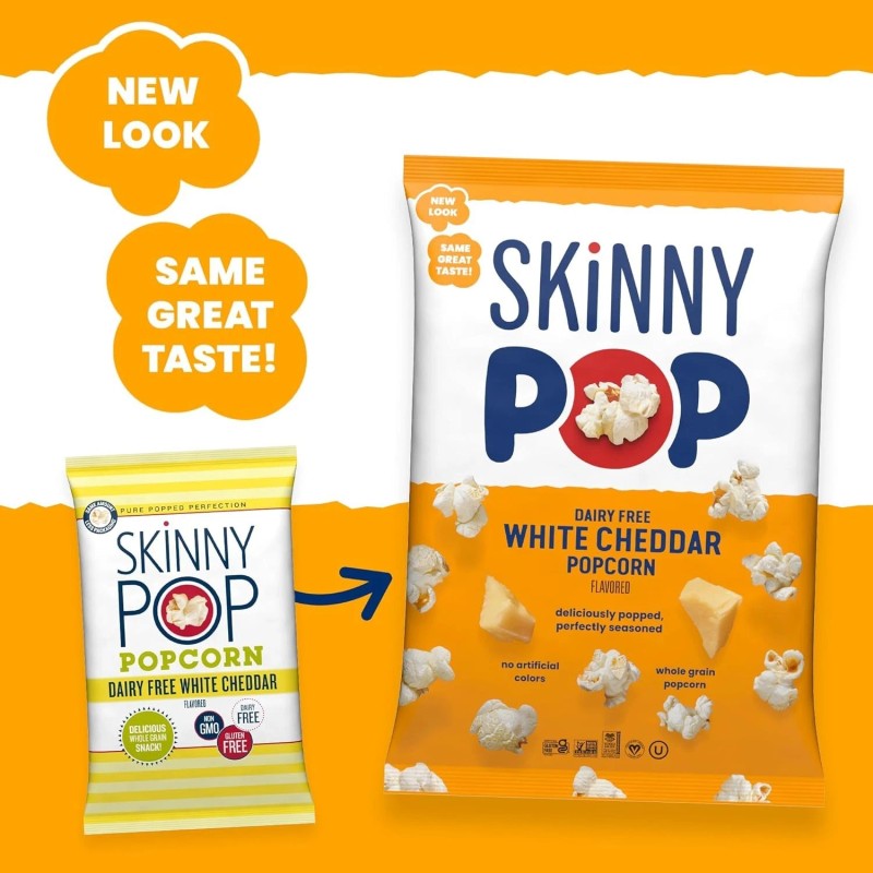 N/A SkinnyPop White Cheddar Popcorn – Palomitas Sabor Cheddar Blanco,