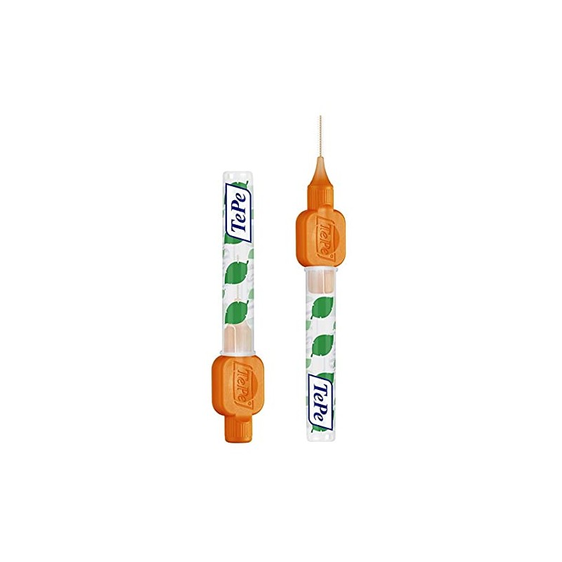 TePe Interdental Brush, Pack of 8, Orange, 0.02 inches (0.45