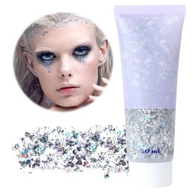 Gel Con Purpurina Para El Cuerpo Lentejuelas A Escala para Mujer,Piel brillo para el cuerpo - brillos para ojos, Uñas De Labios,Brillos Lentejuelas Purpurina Maquillaje Decorar Festival(05)