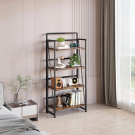 BHG No Assembly Folding Bookshelf for Living Room,Collapsible Book Shelf for Home Office, Portable Bookcase Storage Organizer Rack Shelves