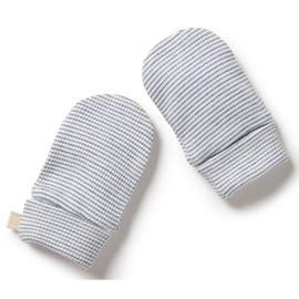 Wilson & Frenchy Organic Stripe Rib Mittens - Rain Drop, One Size
