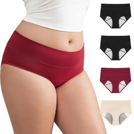 GRESTU GRESTU Women's Washable Urinary Incontinence Cotton Brief Underwear with Leakproof