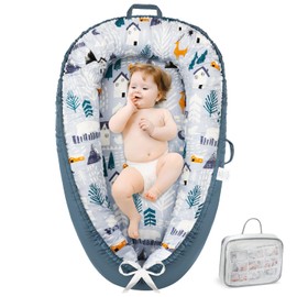 Baby Lounger -Breathable Soft Lounger Cover, Babies Essentials Gifts, Portable Infant Lounger for Tummy Time Floor Playing Seat for Home and Travel，Snow Room