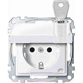 Merten MEG2315 77-0319-00 SCHUKO Steckd. M. Klappd. Abschl. M. VERSCH. Schl, BRS, StK, polarws. GL. SYS. M