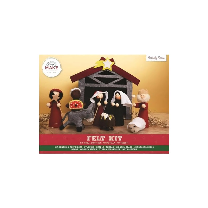 Simply Make Felt Nativity Scene Christmas Kit, Craft Accessories, Ideal