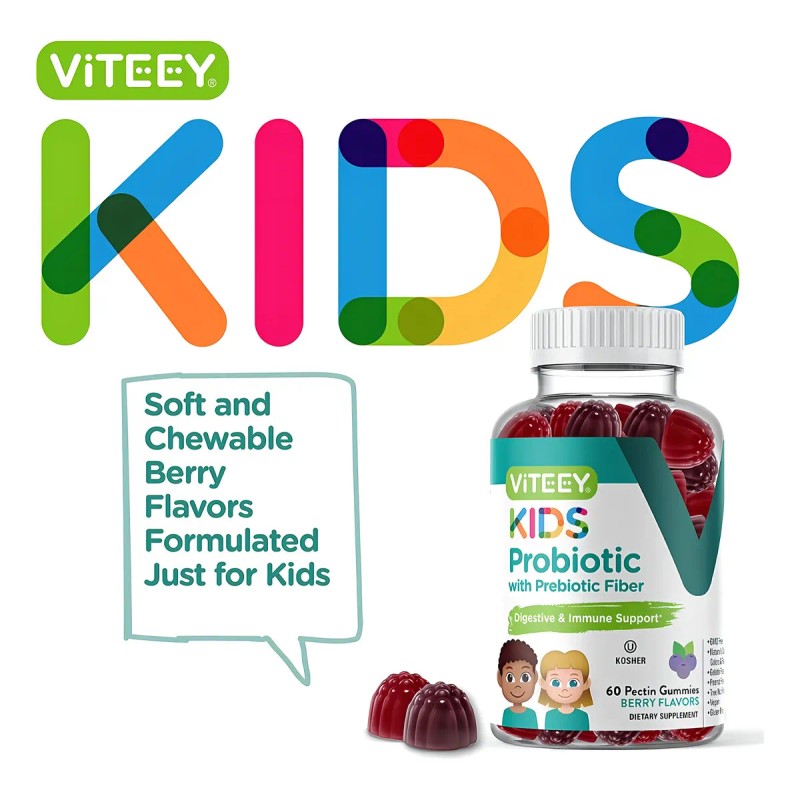 Niños Probioticos Prebioticos Enzimas 60 Gomitas Eg E45 Sabor Berry